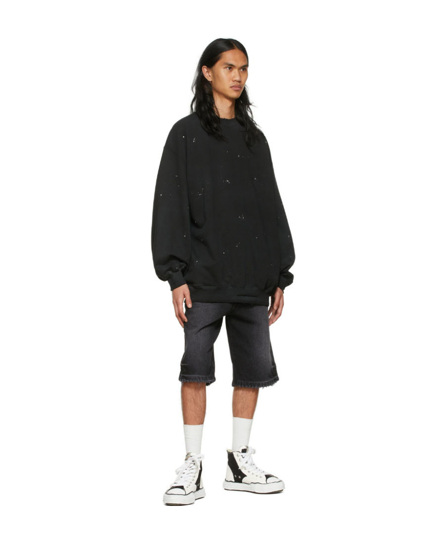 We11 Done Logo Pullover Sweater In Black