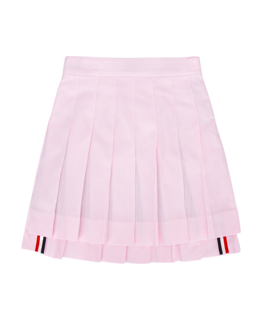 Thom Browne Pleated Rwb Skirt In Pink