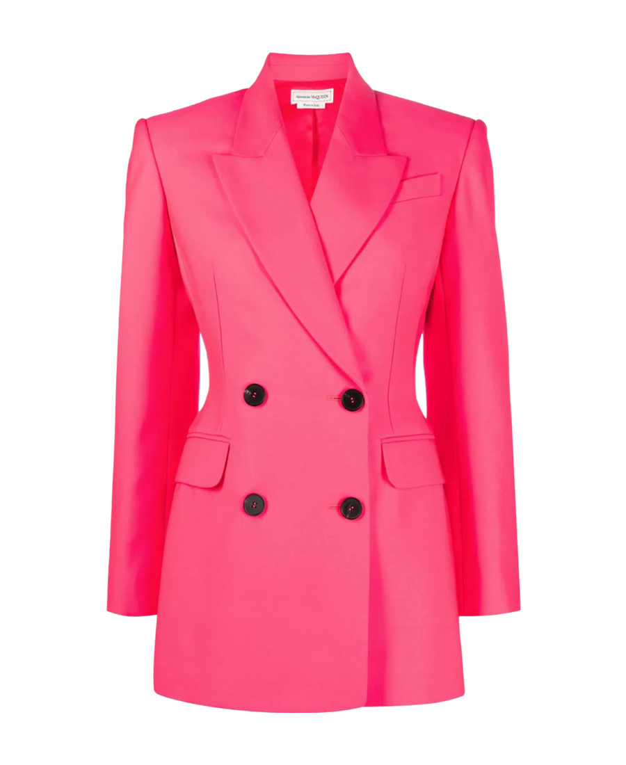 Alexander Mcqueen Double-breasted Blazer In Pink