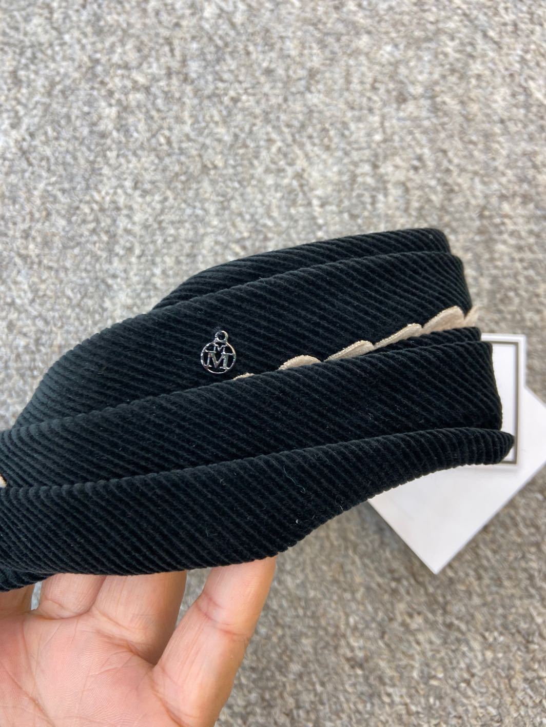 Maison Michel Logo Patch Hair Band In Black
