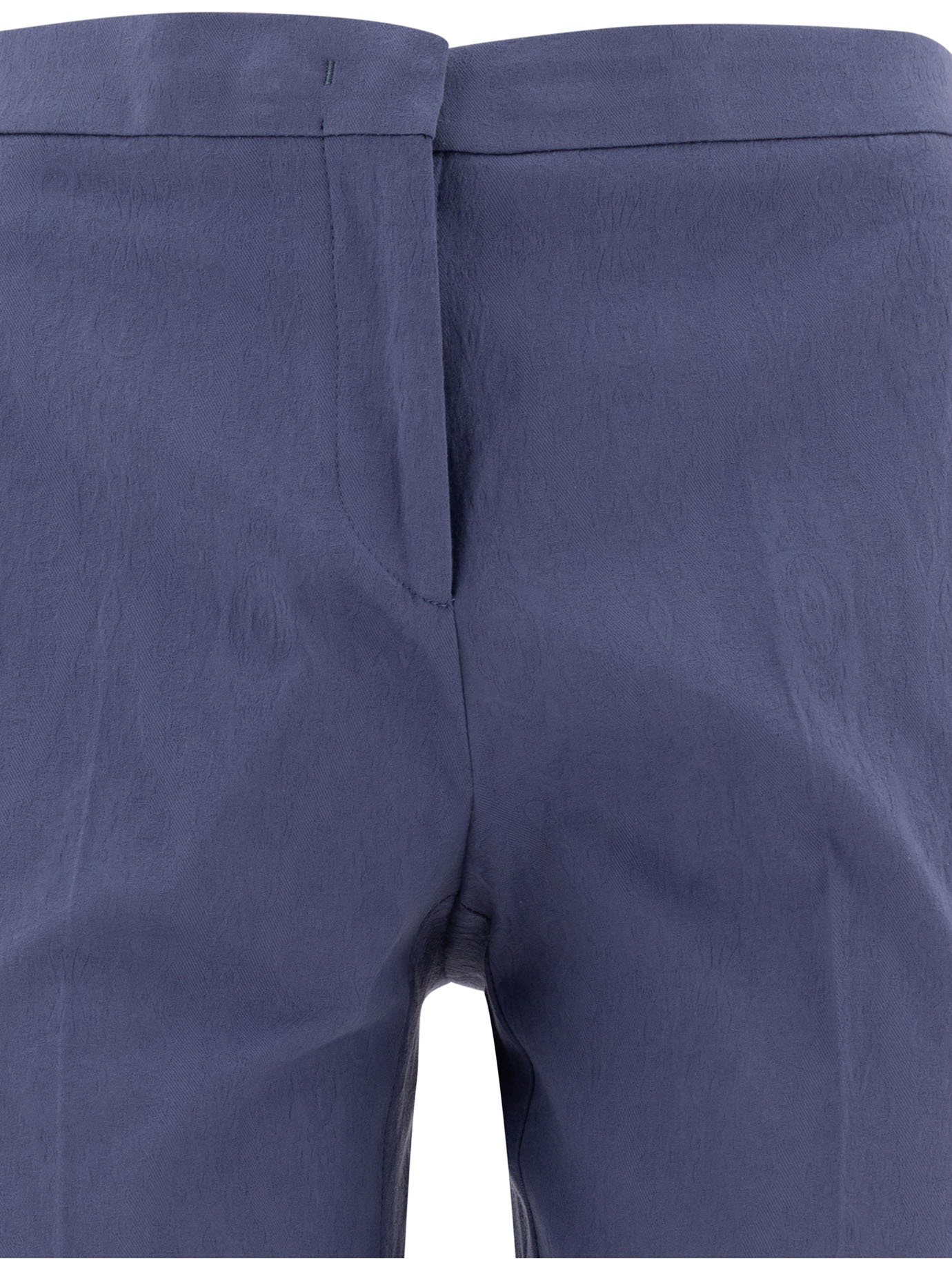 Etro Tailored Trousers With Belt Loops And Rolled Cuffs In Blue