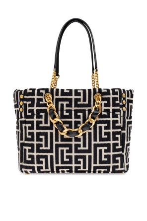 Balmain 1945 Soft Pb-monogrammed Jacquard Canvas Tote Bag