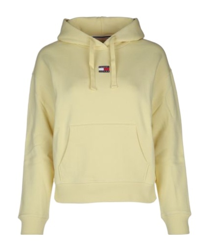 Tommy Hilfiger Tommy Jeans Logo Embroidered Drawstring Hoodie In Neutral