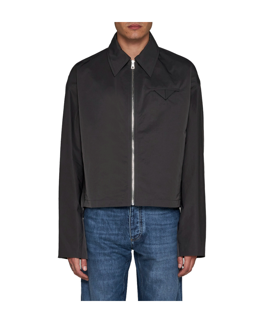 Bottega Veneta Long-sleeved Zipper Casual Jacket In Gray