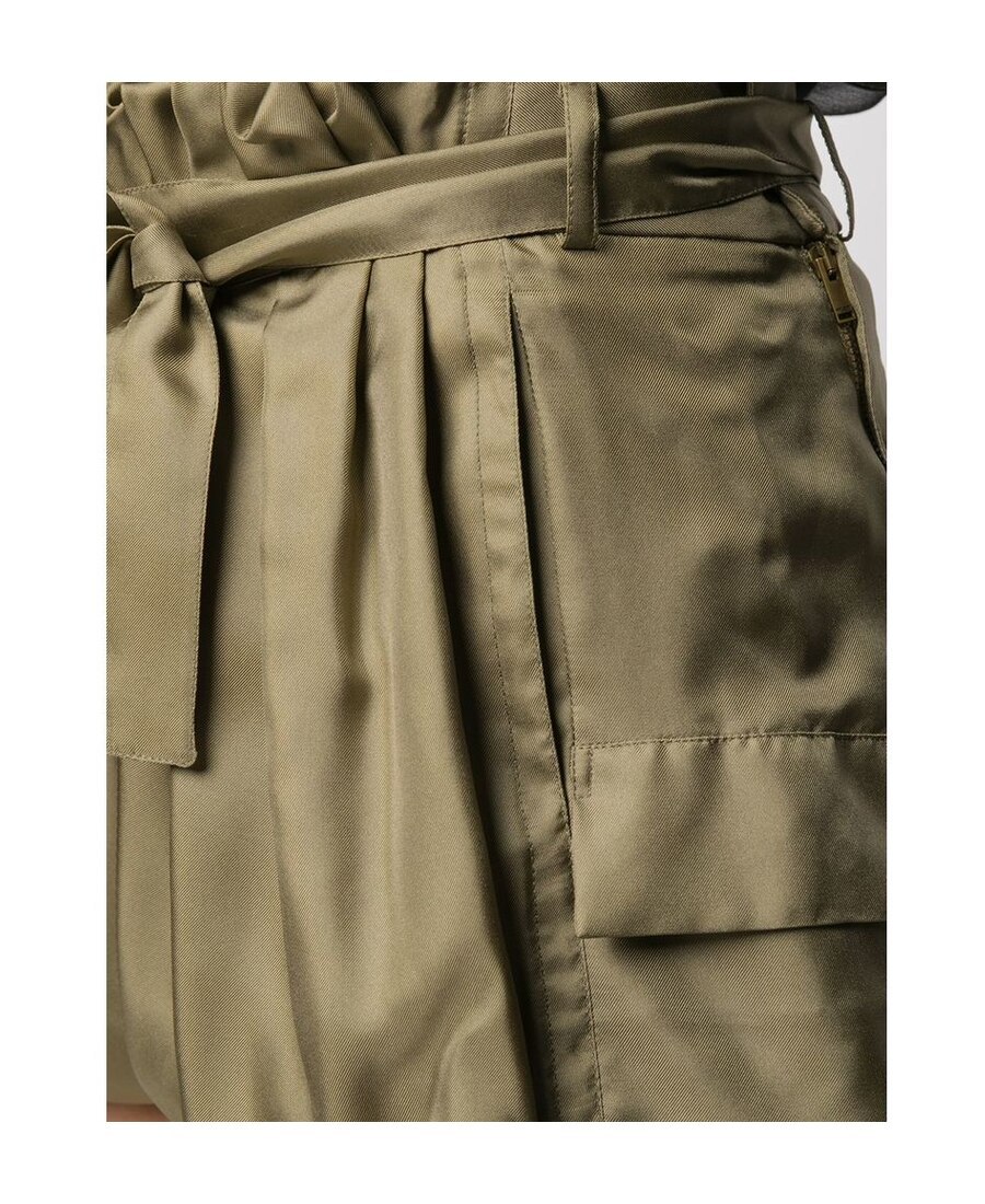 Saint Laurent Bouffant Silk Shorts In Green