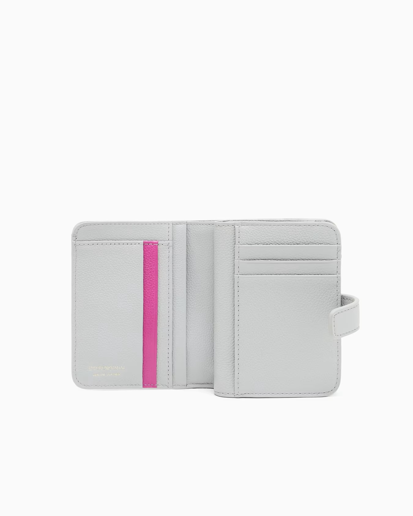 Emporio Armani Tumbled-leather Bi-fold Wallet In White
