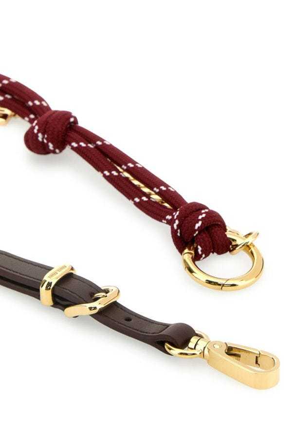 Miu Miu Logo Keychain In Red