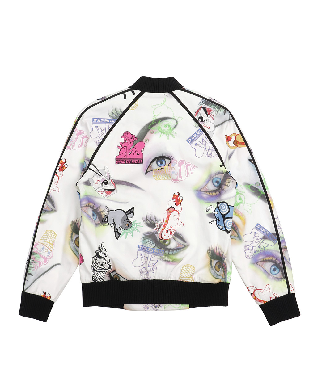 Kenzo Pattern Printed Baseball Jacket In White