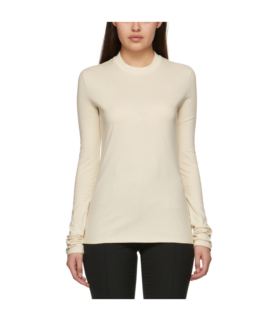 Off-white Diag-print Long-sleeve T-shirt In Nude