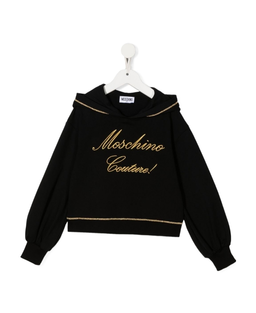 Moschino Logo Hoodie In Black