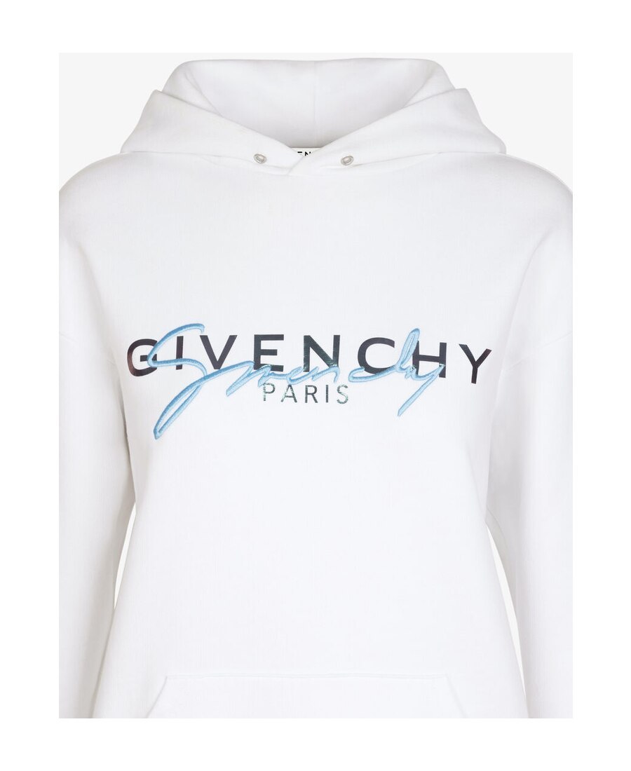 Givenchy Embroidered Logo Hooded Sweatshirt In White