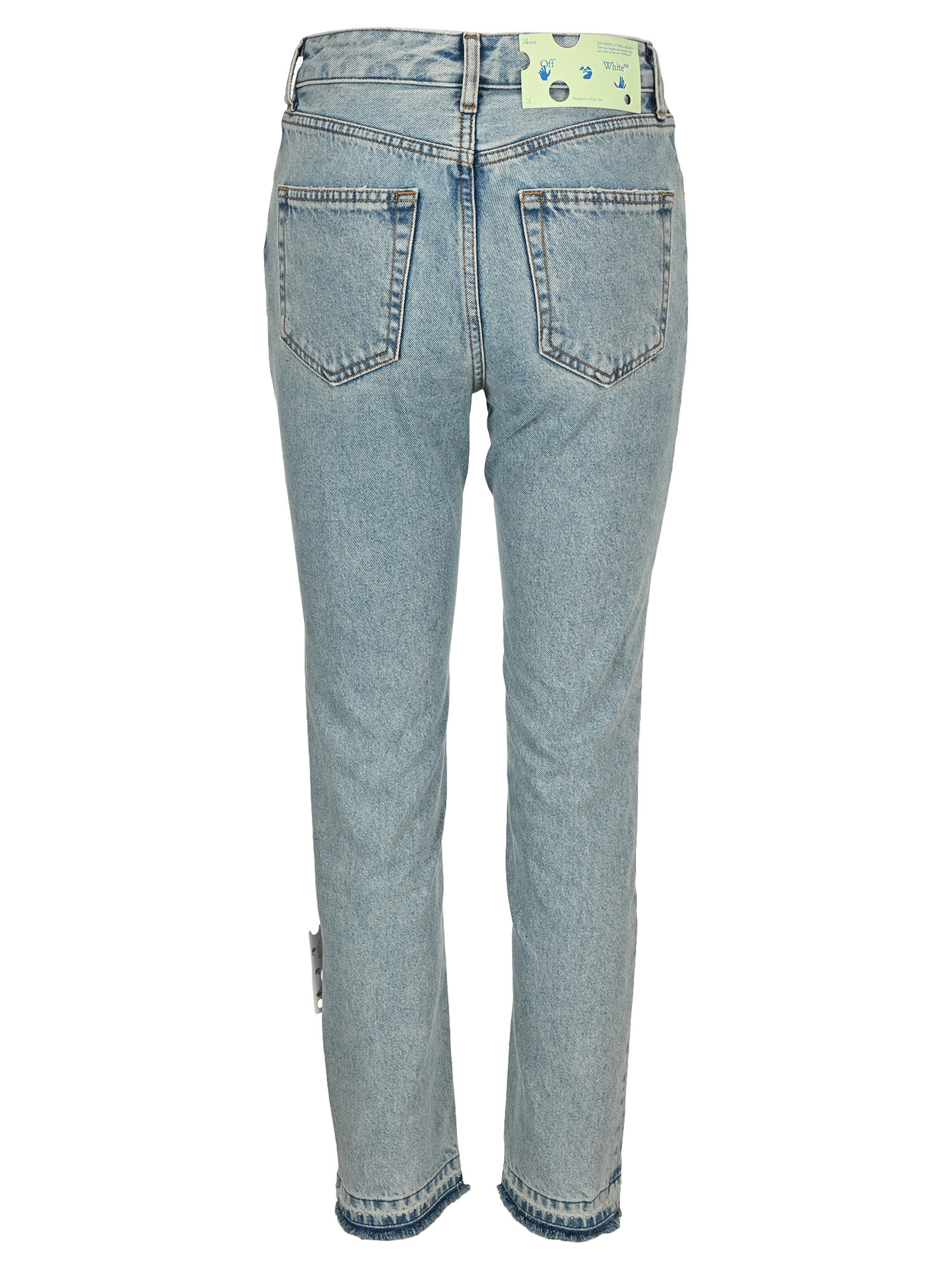 Off-white High-waisted Straight-leg Jeans In Gray