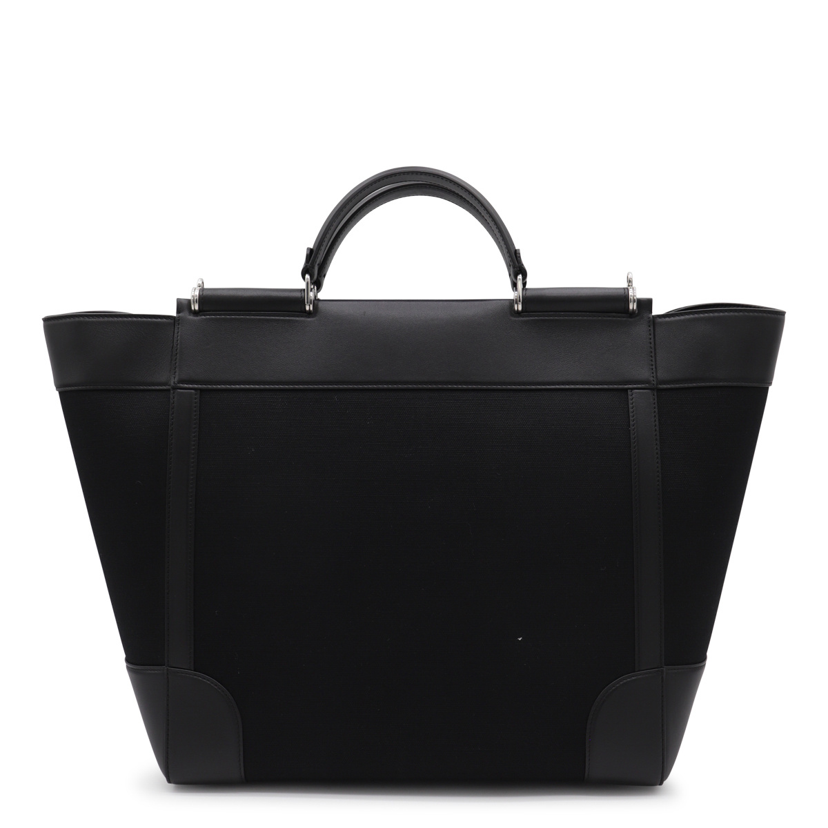 Dolce & Gabbana Dolce&gabbana Black Fabric And Leather Tote Bag In Black
