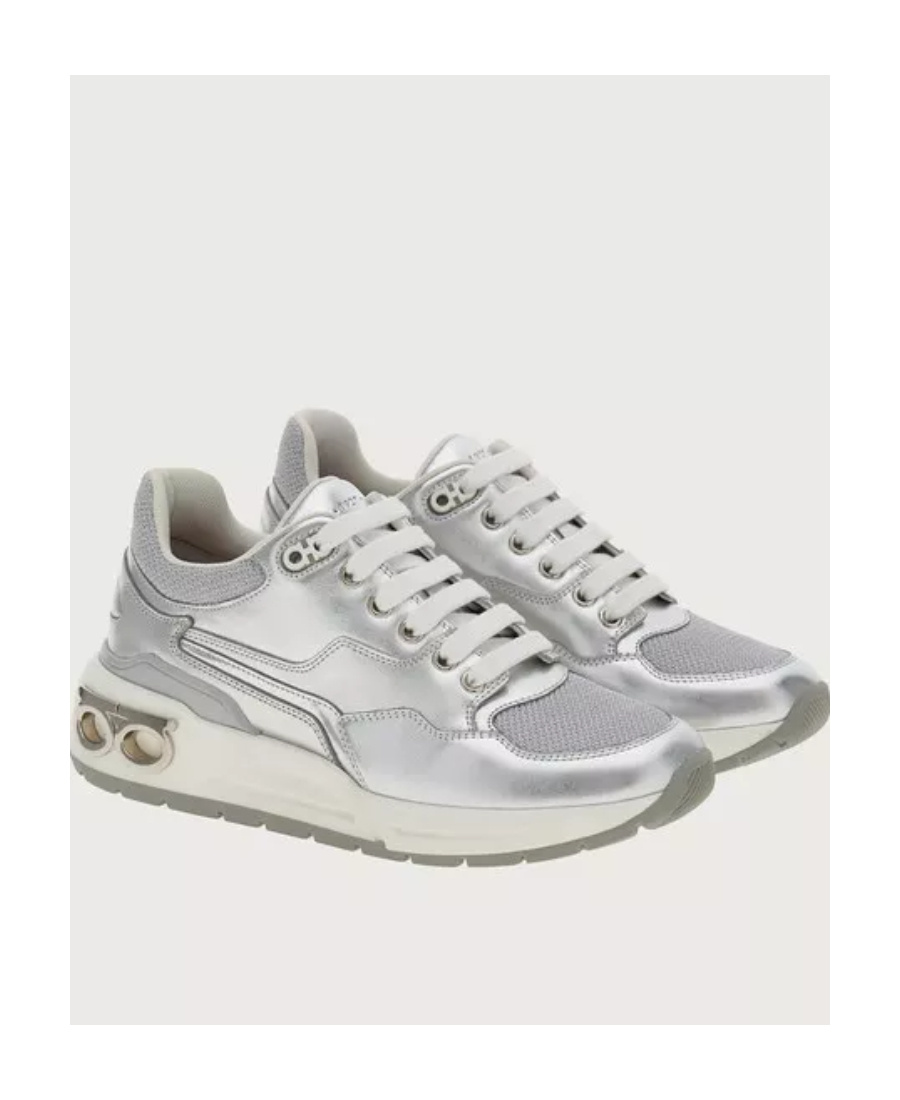 Ferragamo Leather And Fabric Low-top Sneakers