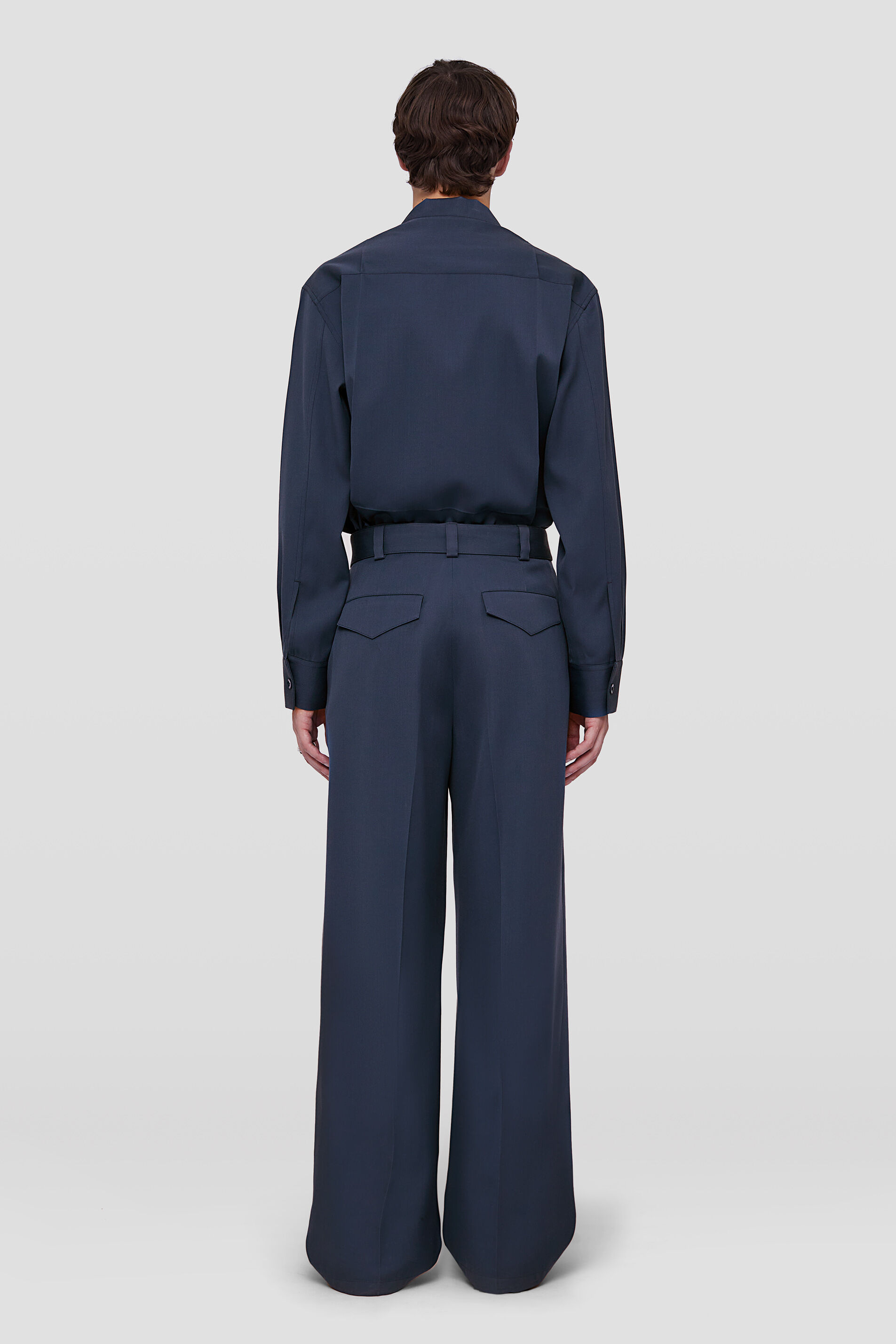 Jil Sander Oversized Wool-cotton Shirt In Black