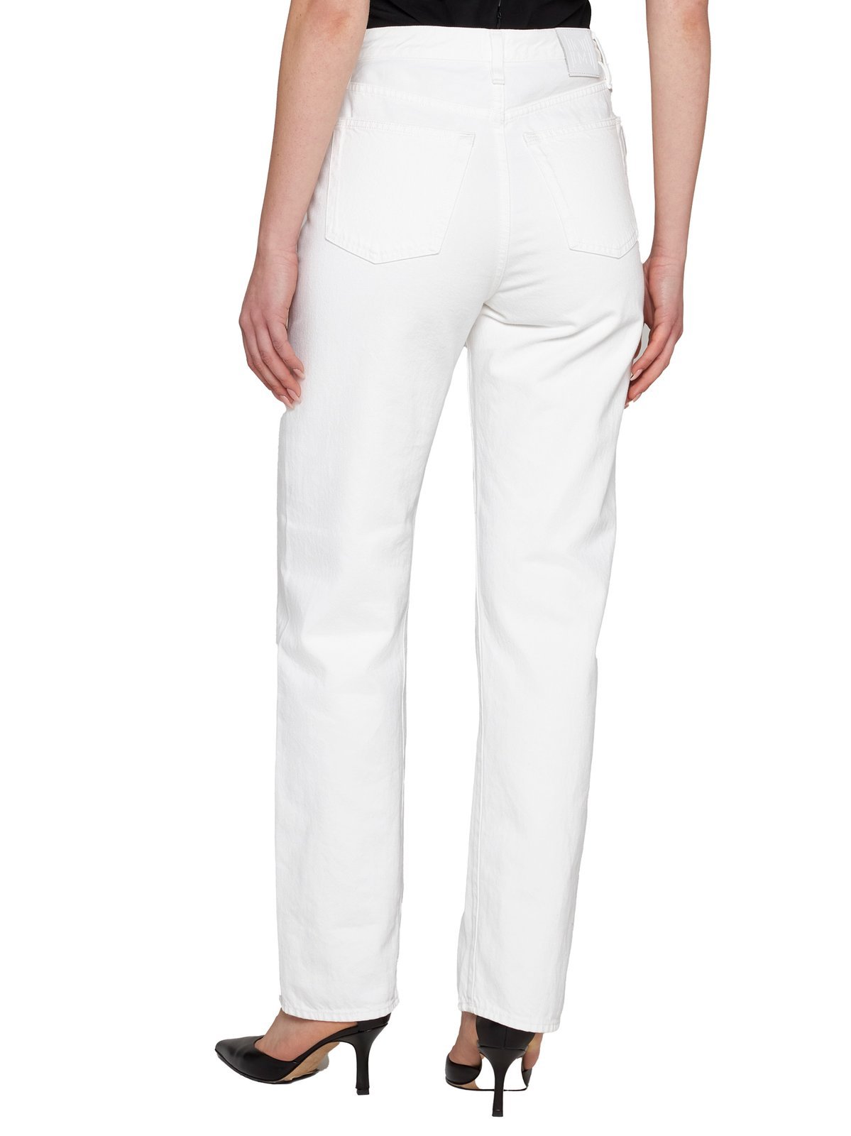 Totême Logo Patch Straight-leg Jeans In White