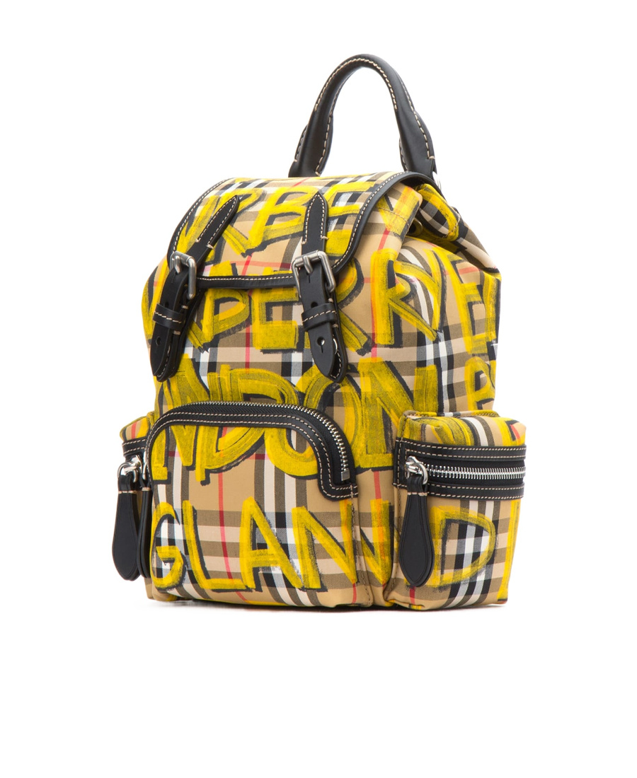 Burberry Classic Plaid Graffiti Backpack In Multicolor