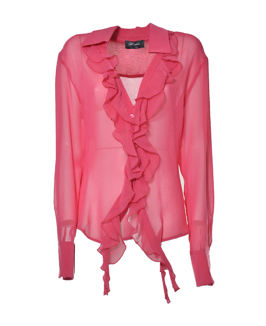 Blumarine Ruffle Long-sleeve Blouse In Red
