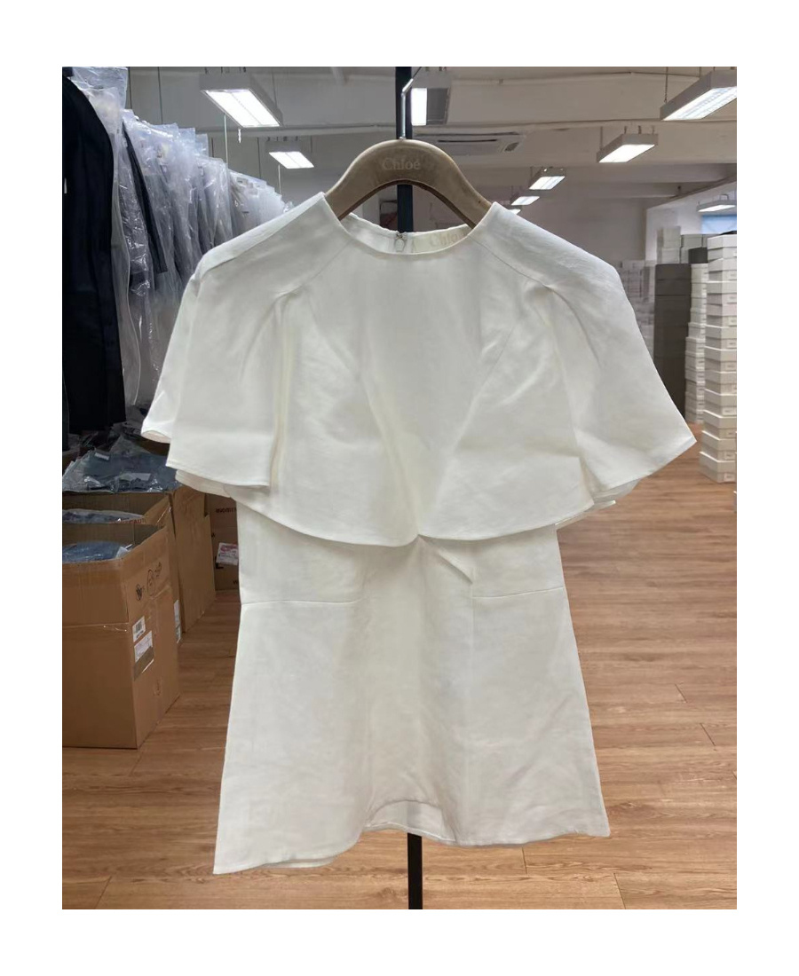 Chloé Lotus Leaf Sleeve Blouse In White
