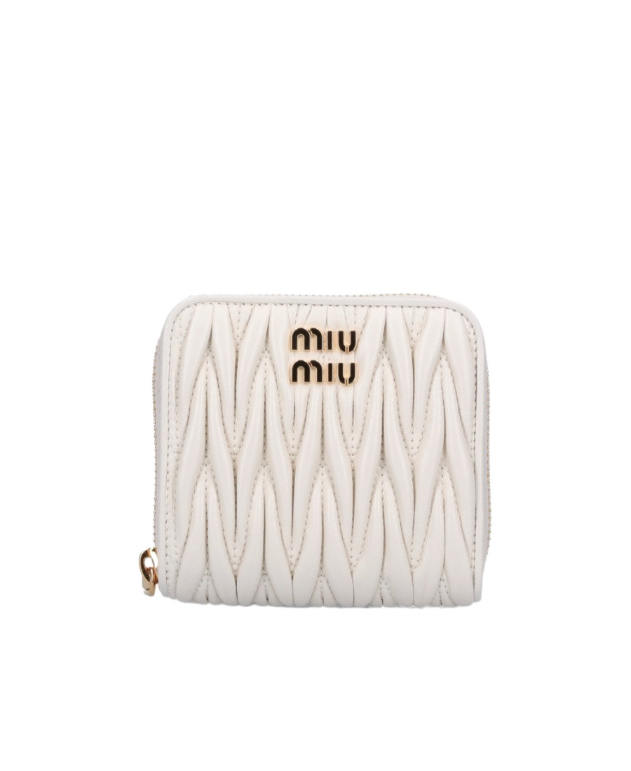 Miu Miu Embossed Wallet In White
