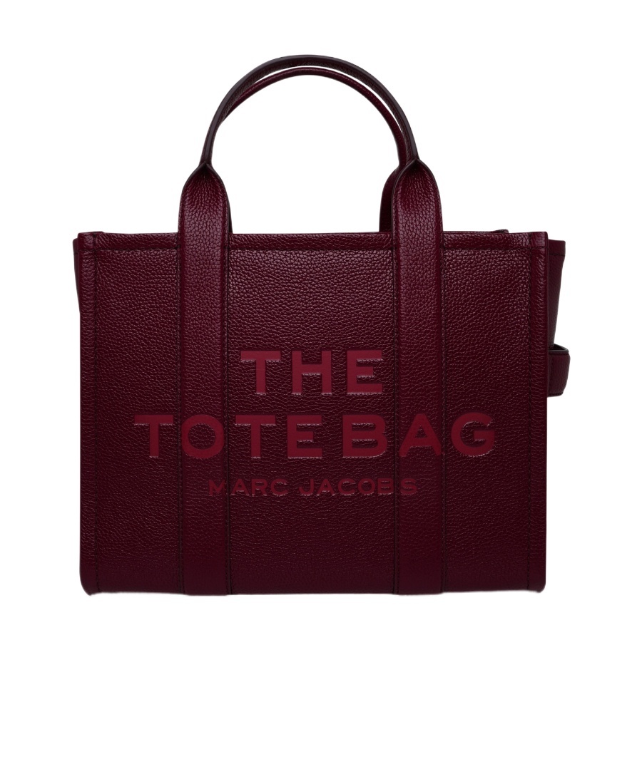 Marc Jacobs The Leather Logo Embossed Tote Bag In Brown