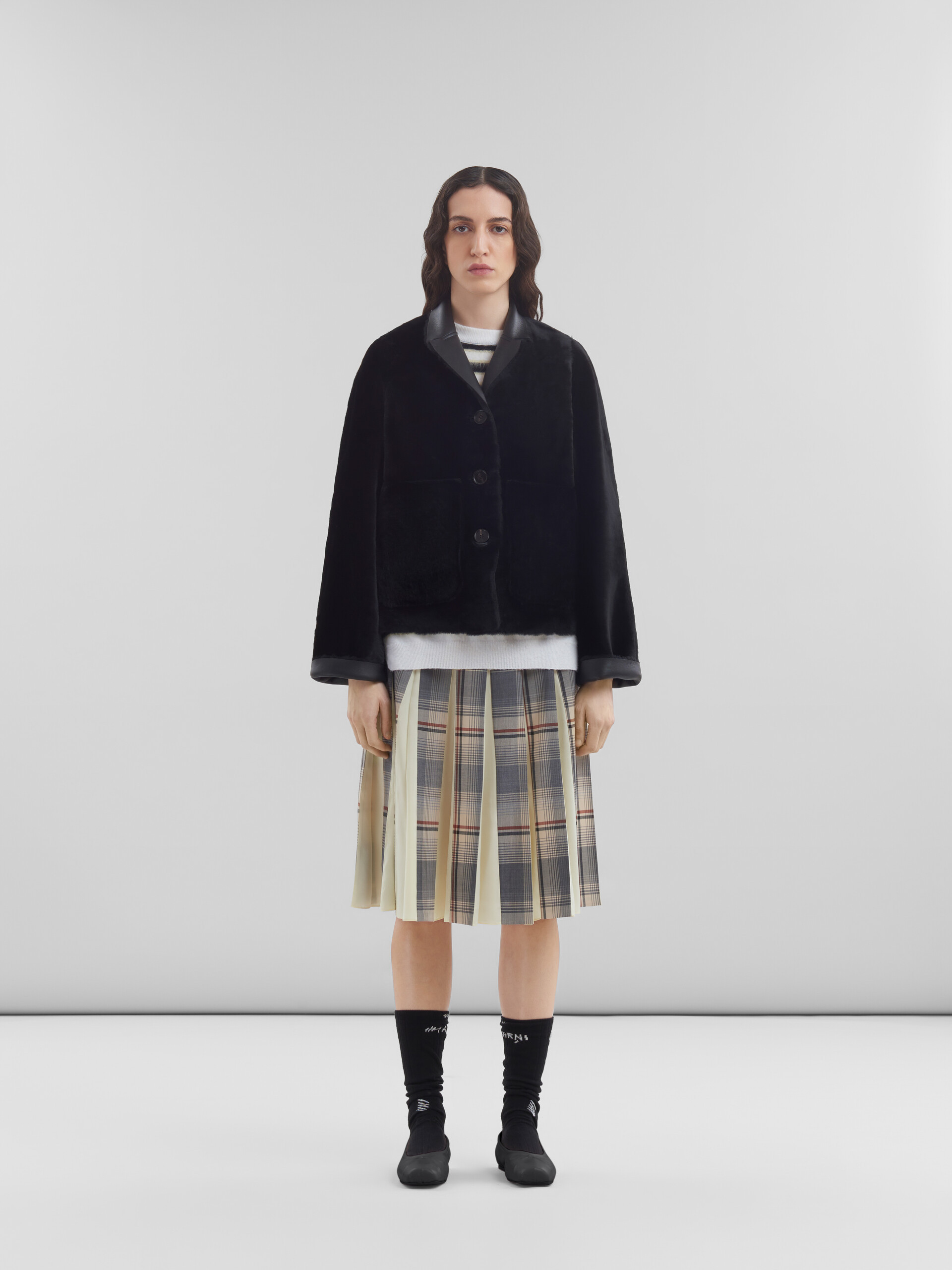 Marni Black Reversible Shearling Jacket In Black
