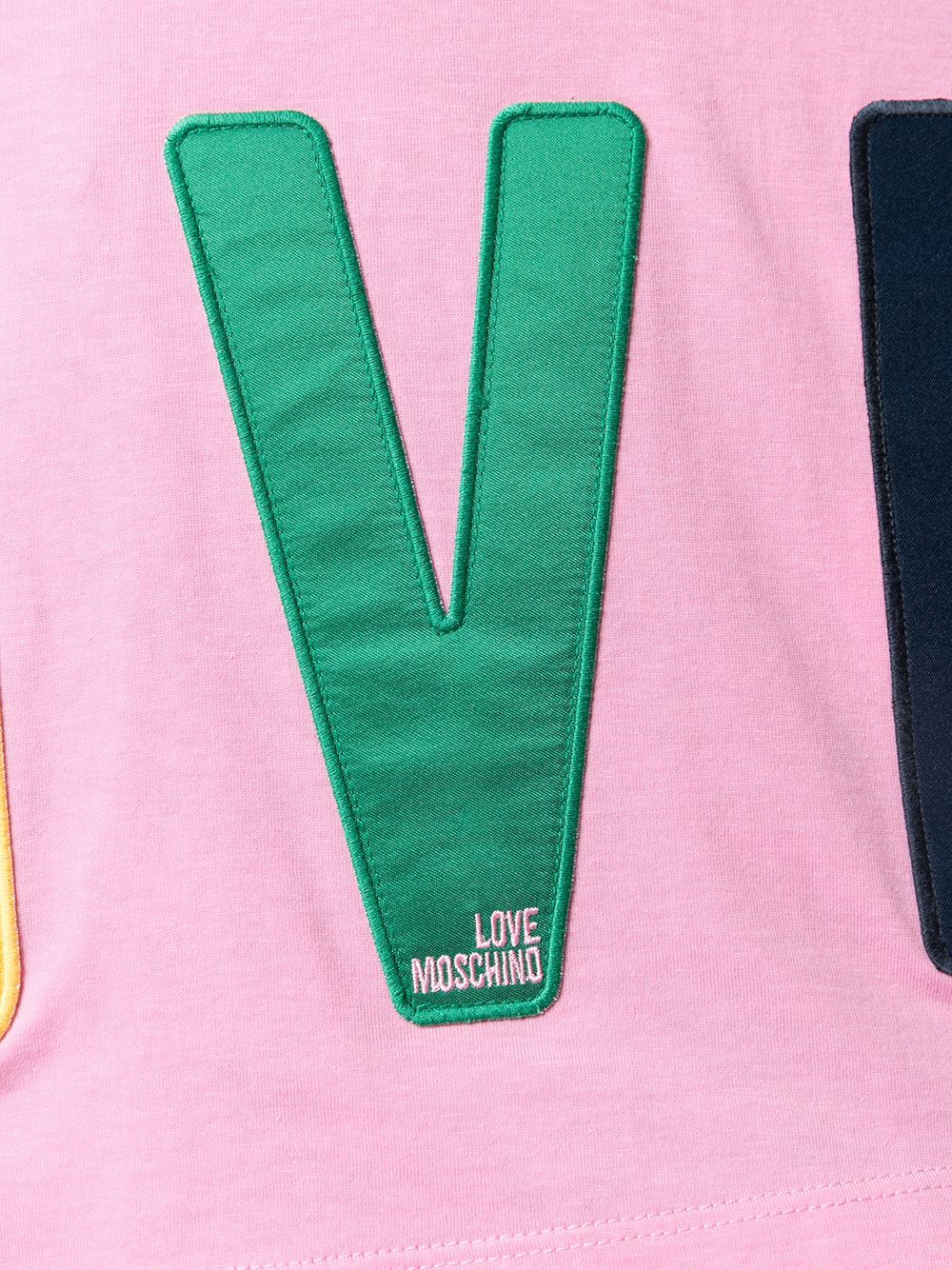 Moschino Logo-patch Crewneck T-shirt In Pink