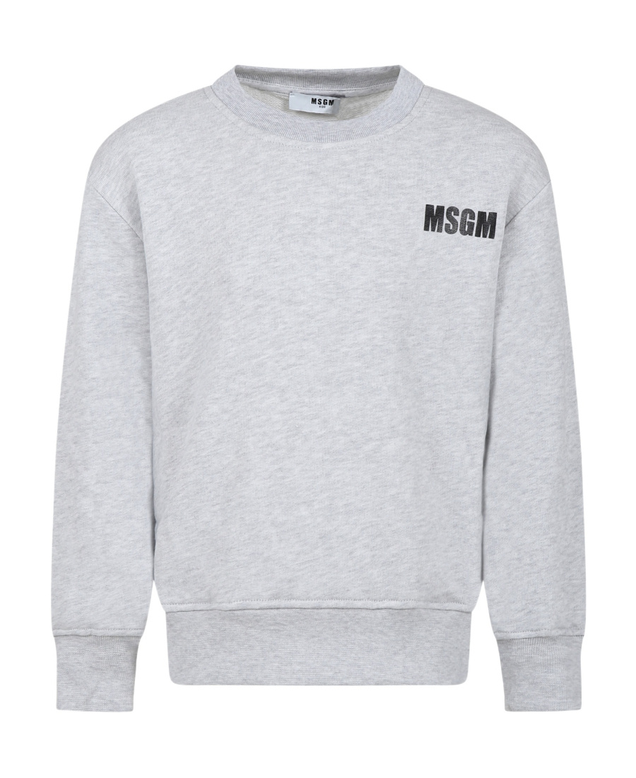 Msgm Logo-print Cotton Sweatshirt In White