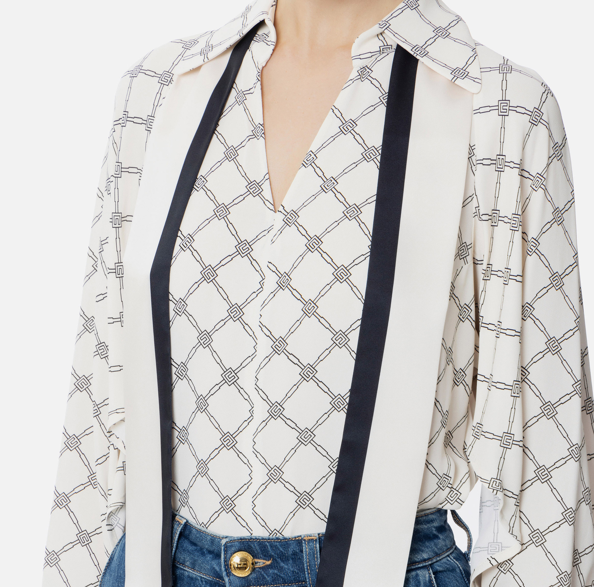 Shop Elisabetta Franchi Georgette Shirt In White