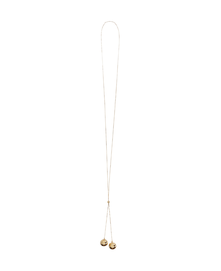 Bottega Veneta Sphere Drop-pendant Long Necklace In Yellow