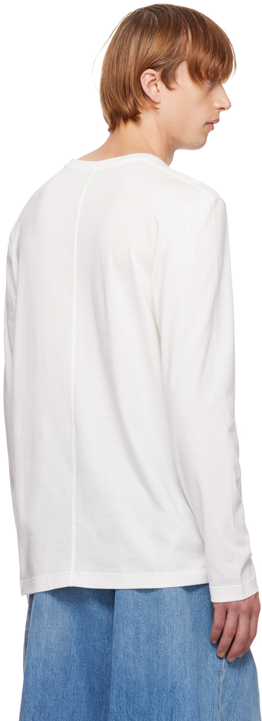 The Row T-shirt With Round Neck And Long Sleeves In White