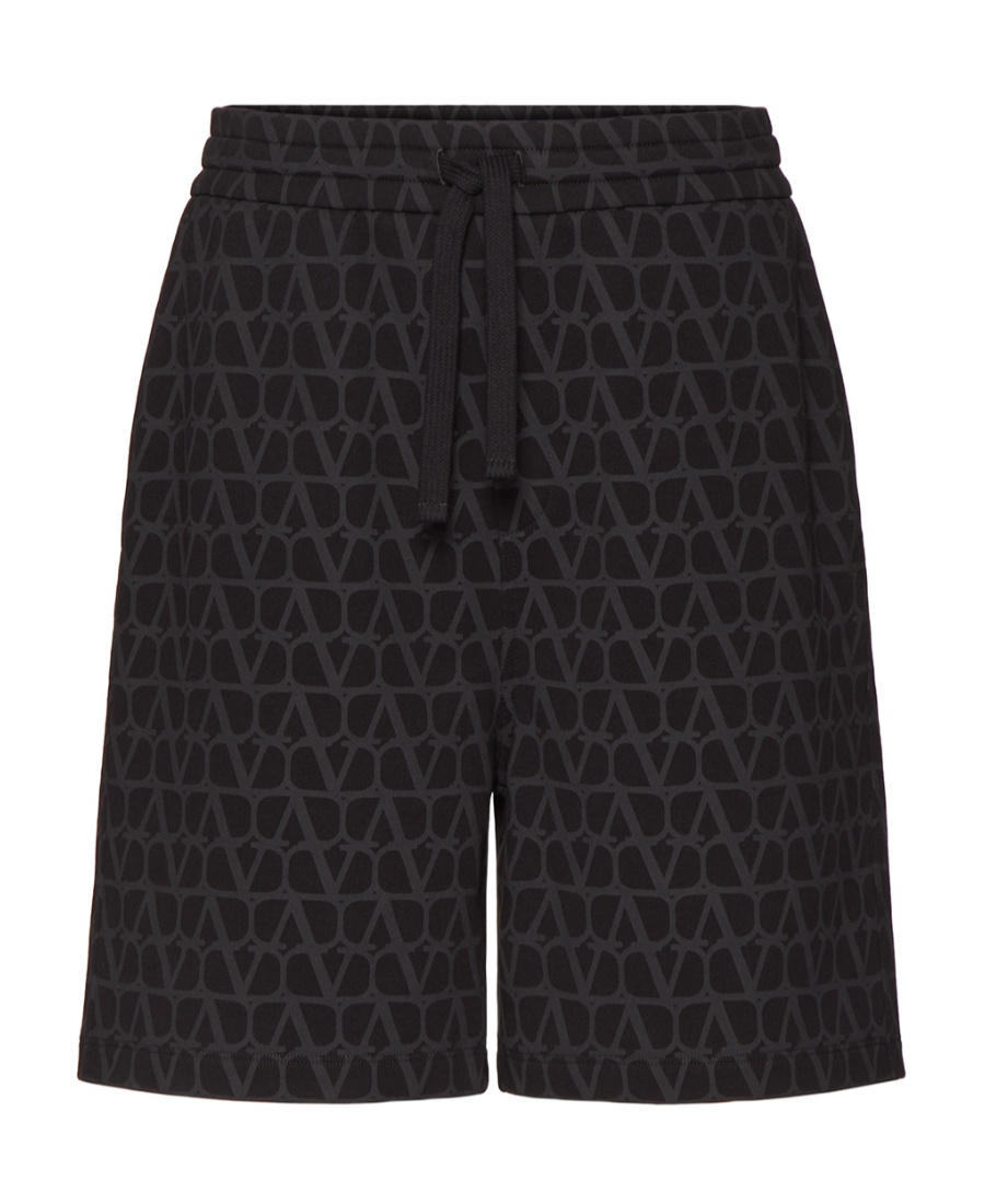 Valentino Toile Iconographe Cotton Bermuda Shorts In Black