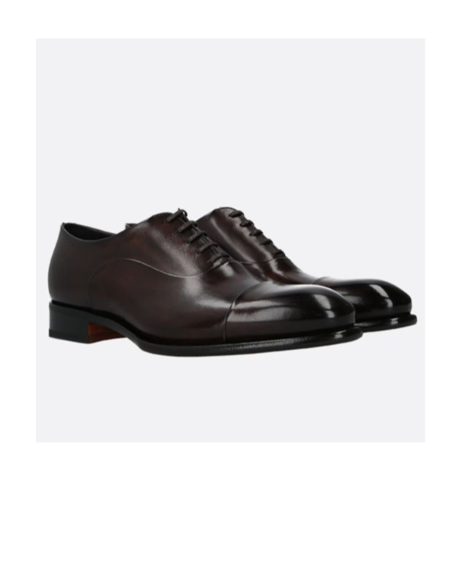 Santoni Classic Lace-up Oxford Shoes In Black