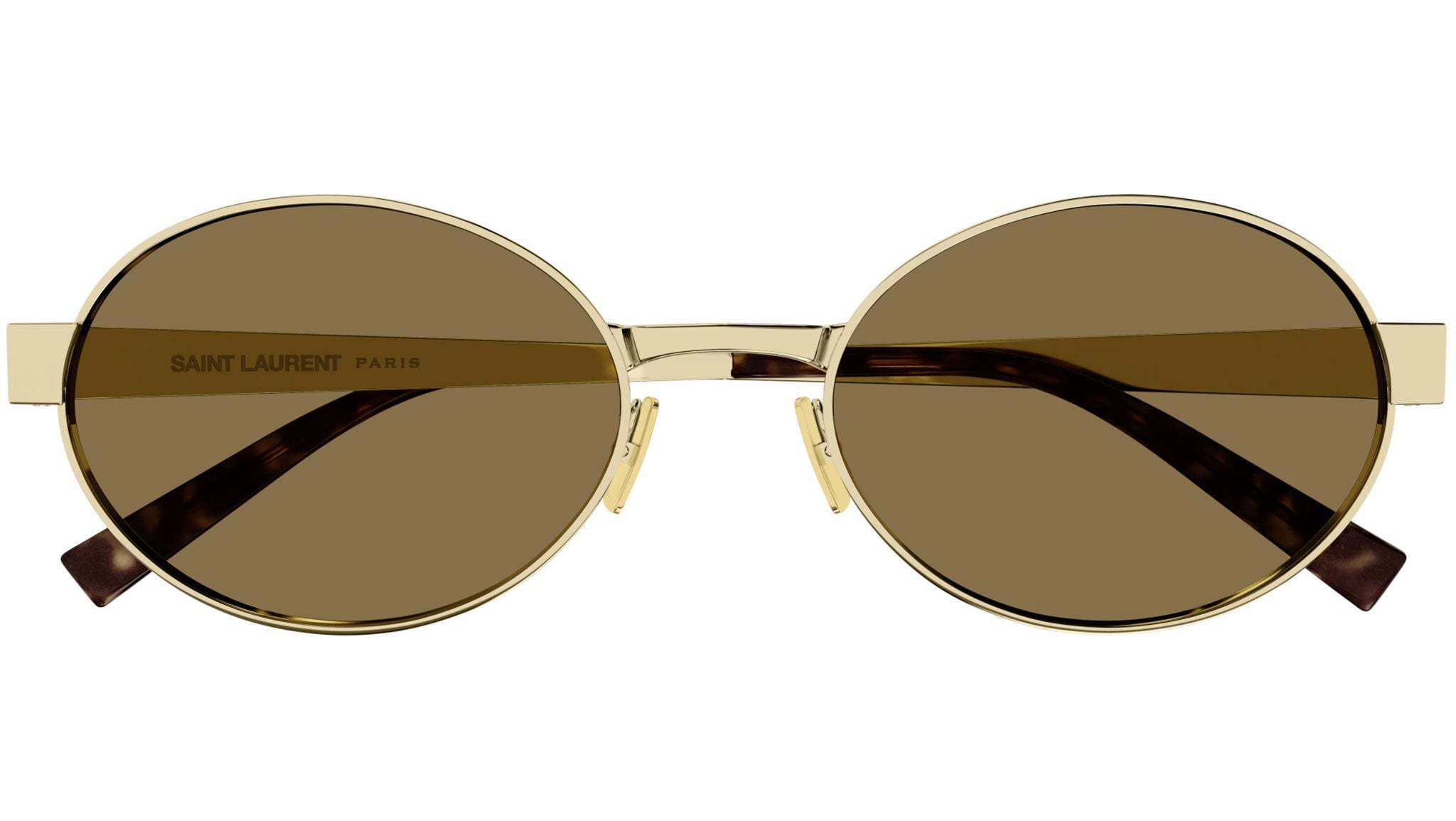 Shop Saint Laurent 692 Oval-frame Sunglasses In Green