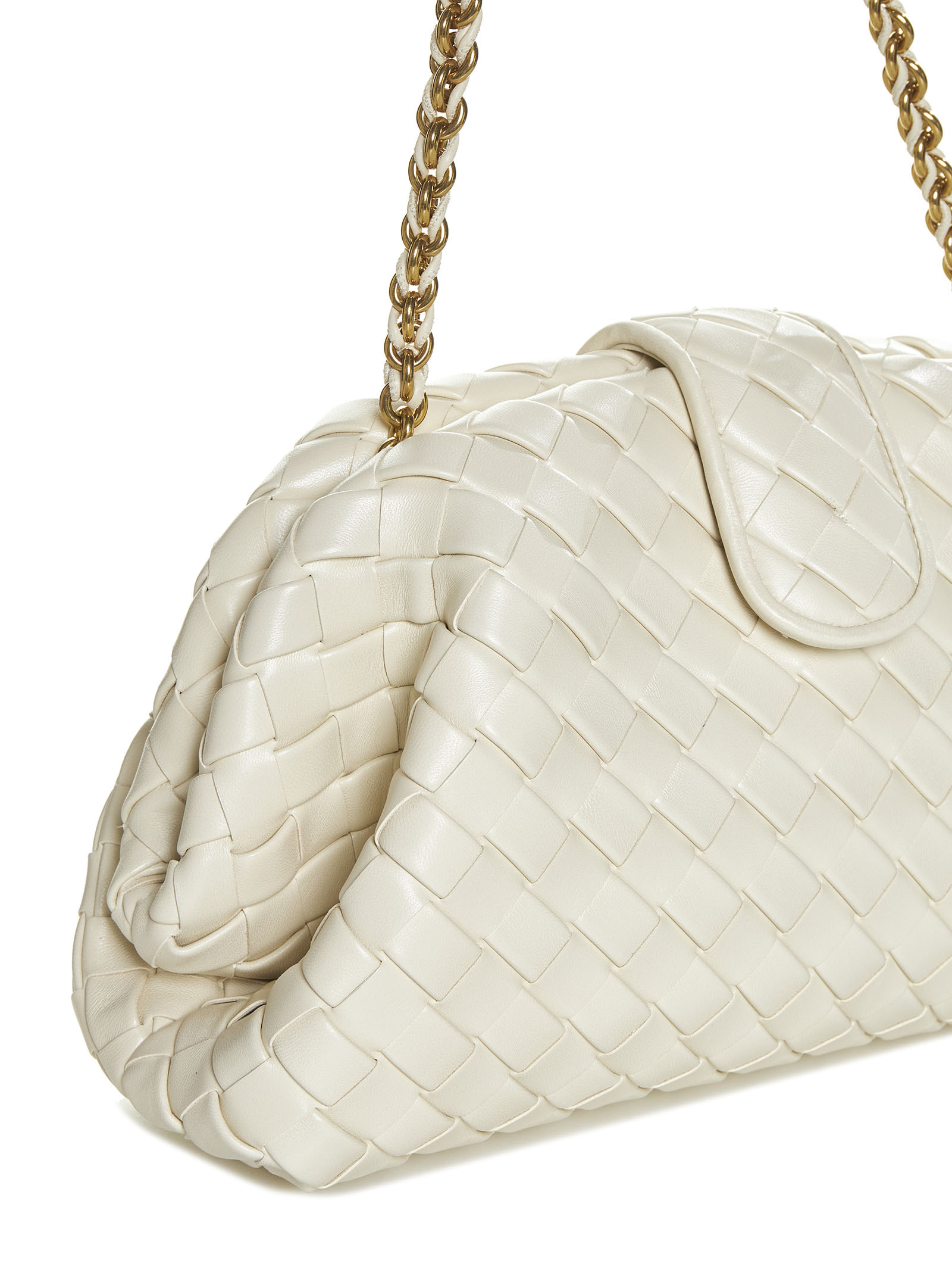 Bottega Veneta Lauren 1980 Teen Leather Clutch In White