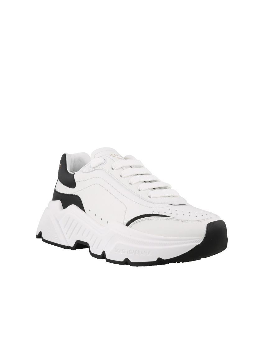 Dolce & Gabbana Daymaster Mix-leather Trainer Sneakers In White