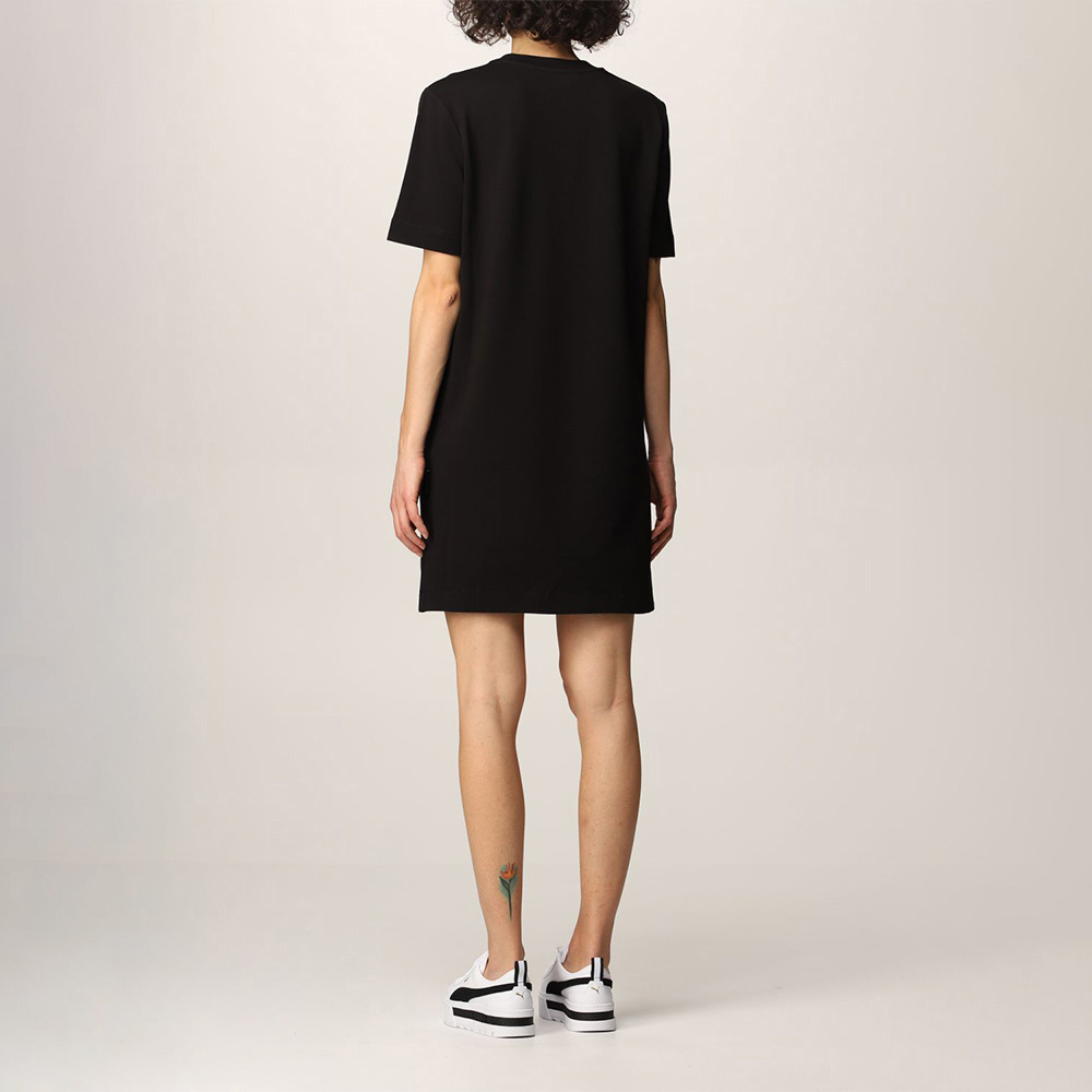 Moschino Logo T-shirt Dress In Black