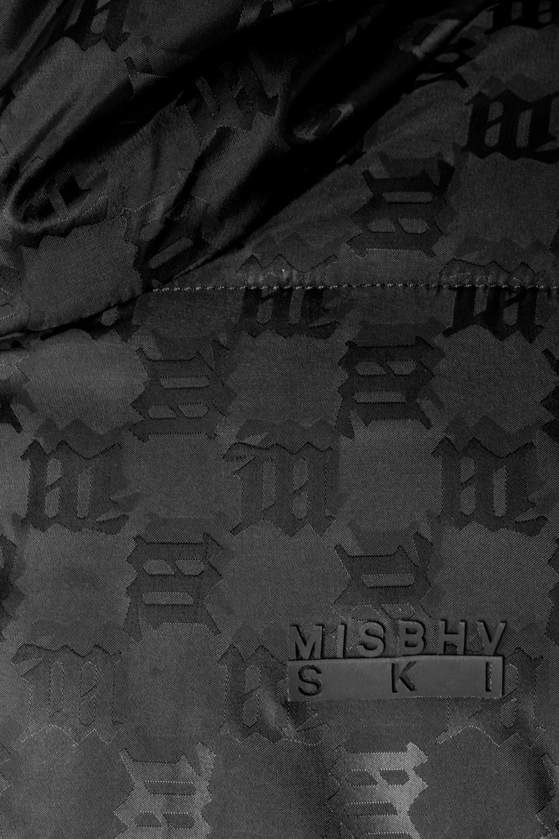 Misbhv Black Signature Nylon Puffer Jacket In Black