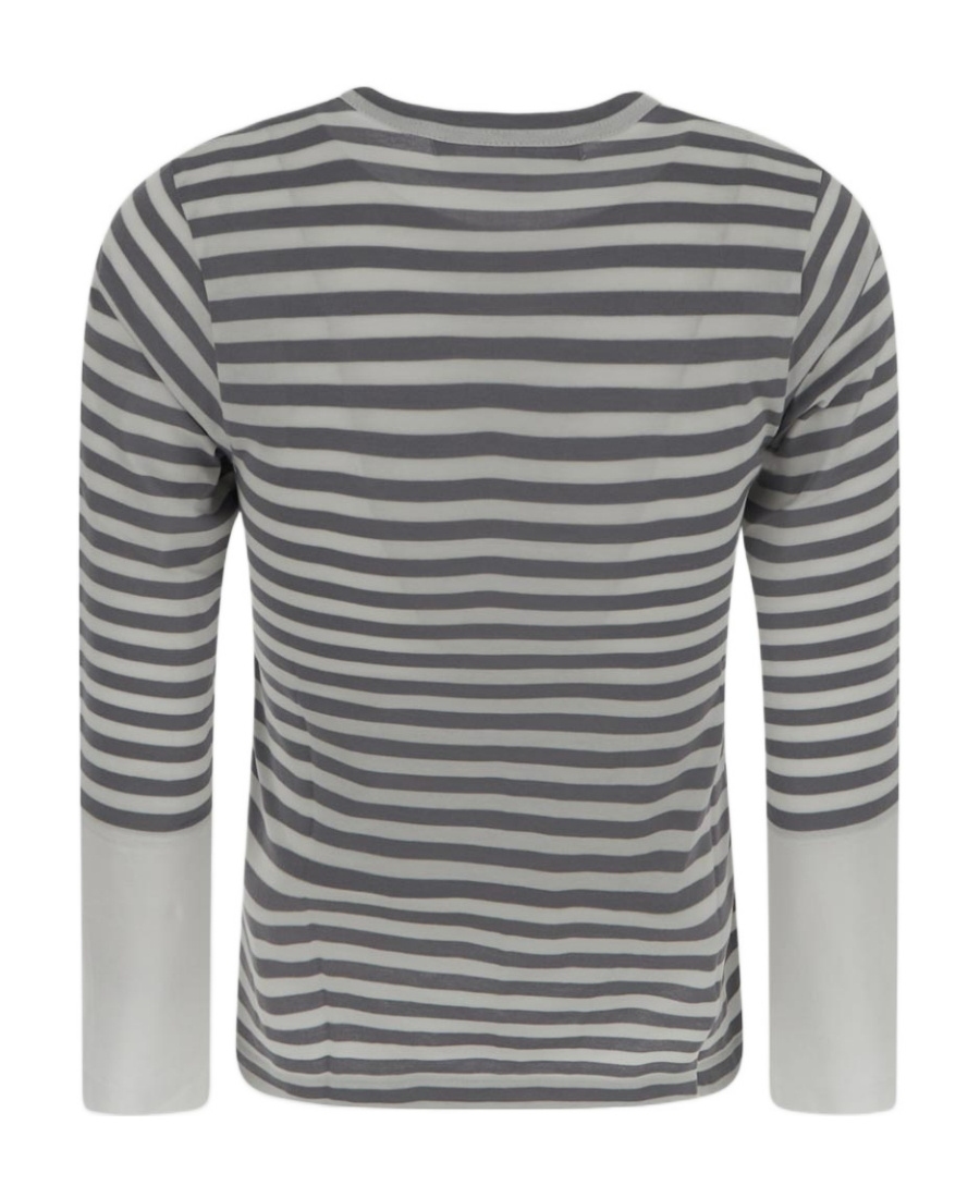 Comme Des Garçons Play Horizontal-stripe Long-sleeve T-shirt In Gray