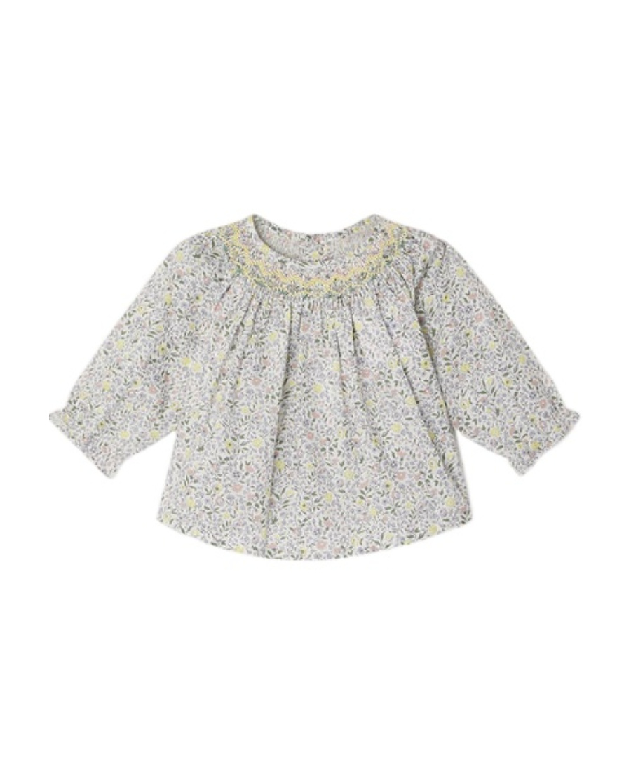 Bonpoint Griotte Smockee Blouse In Gray