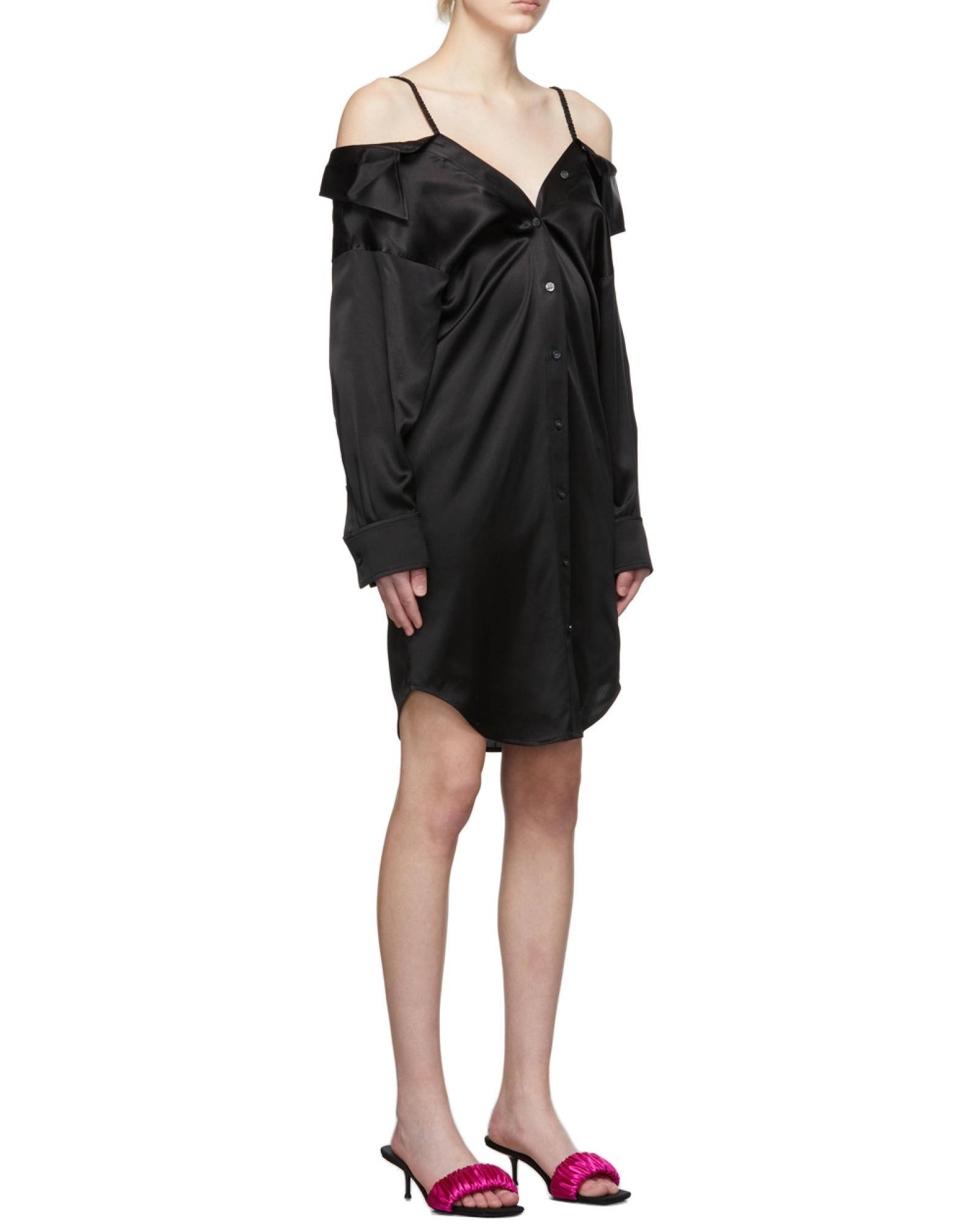 ALEXANDER WANG OFF-SHOULDER SHIRT DRESS