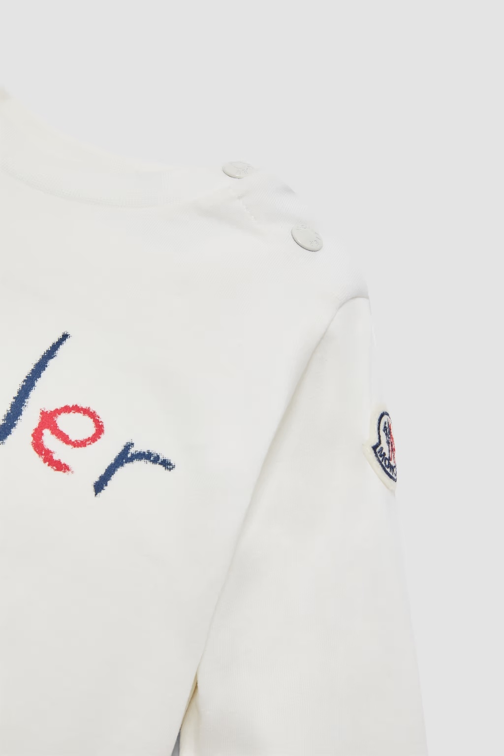 Moncler Enfant Logo Printed Crewneck T-shirt In White