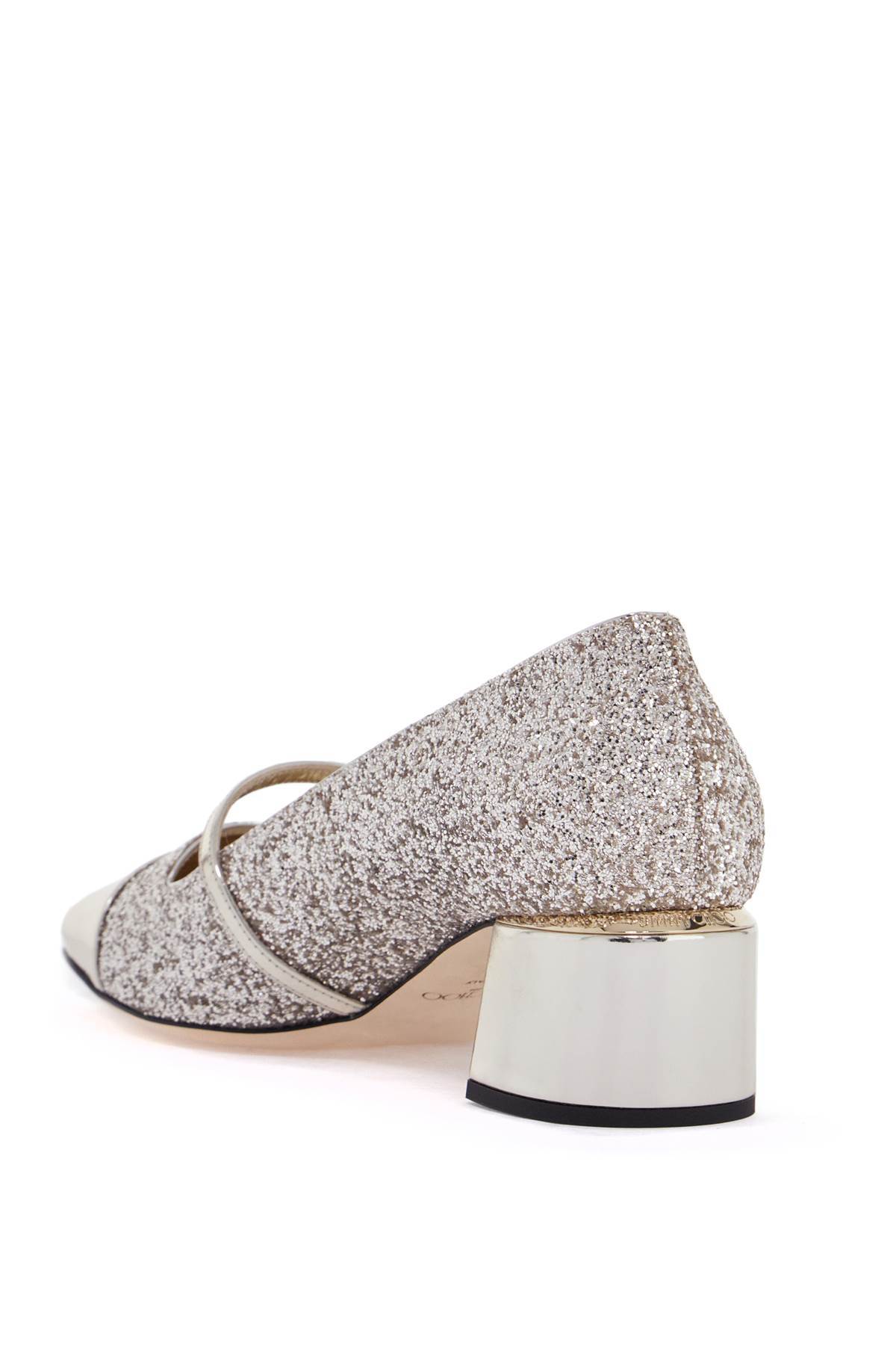 Jimmy Choo Glitter And Laminated Leather Pumps Color Gold And Sand In Gray
