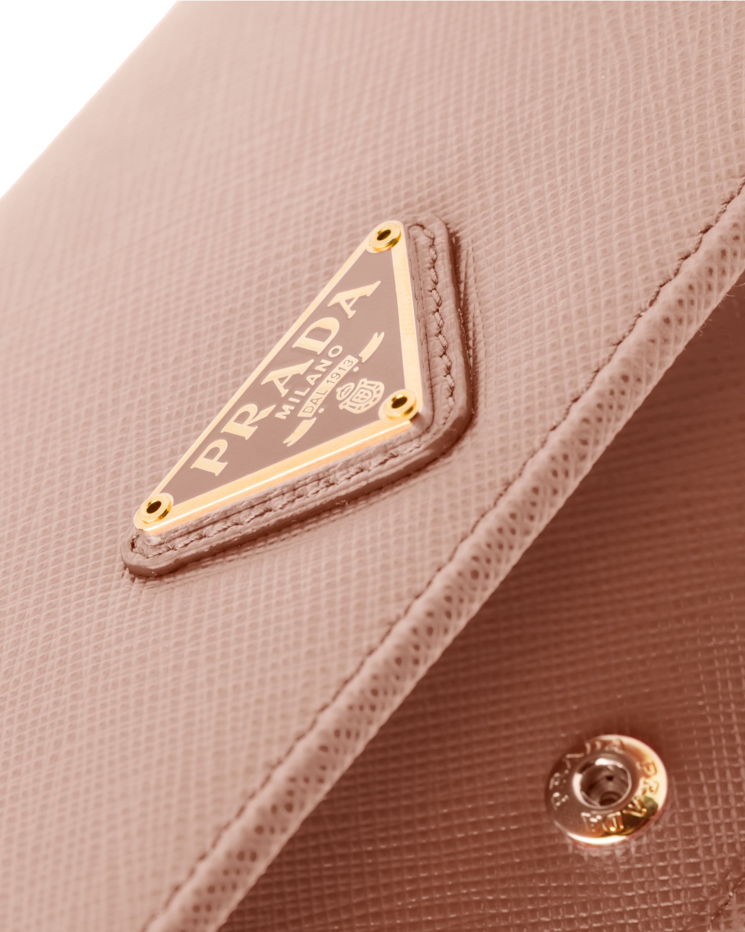 Prada Womens Pink Logo-plaque Small Leather Wallet In Nude