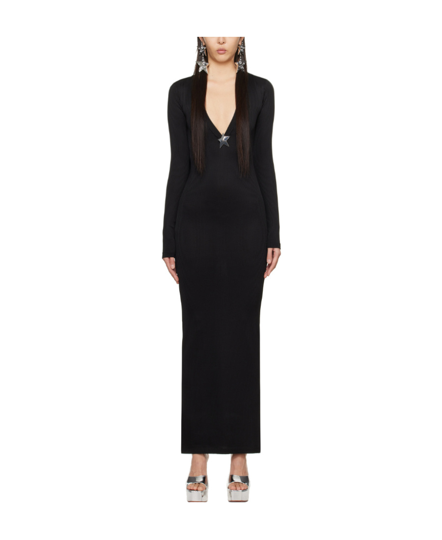 Shop Area Fine-ribbed Maxi Dress In Black