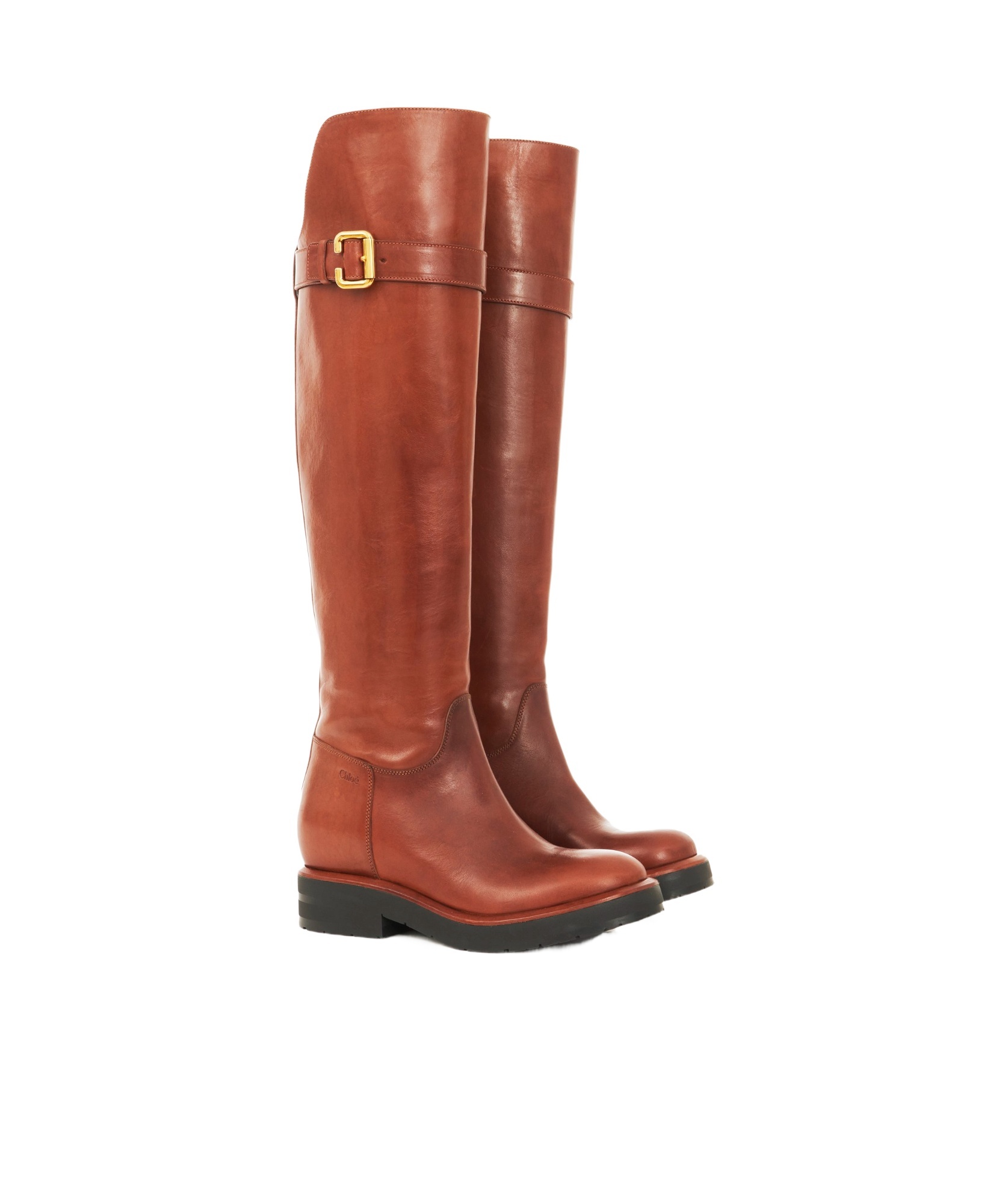 Chloé Coddington Over-the-knee Leather Boots In Brown