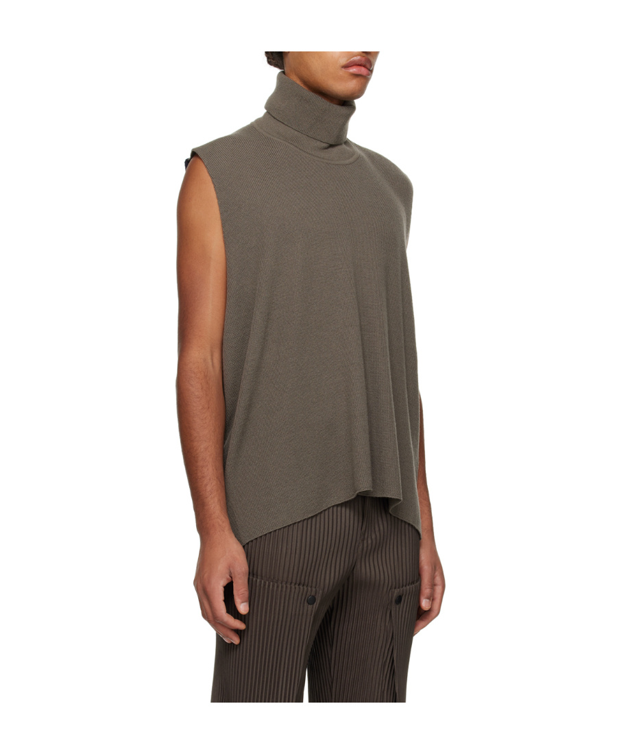 ISSEY MIYAKE FRAMEWORK ROLL-NECK WOOL VEST