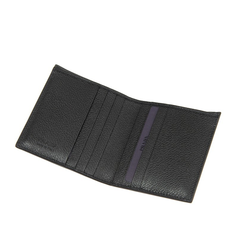 Prada Black Logo Wallet In Black