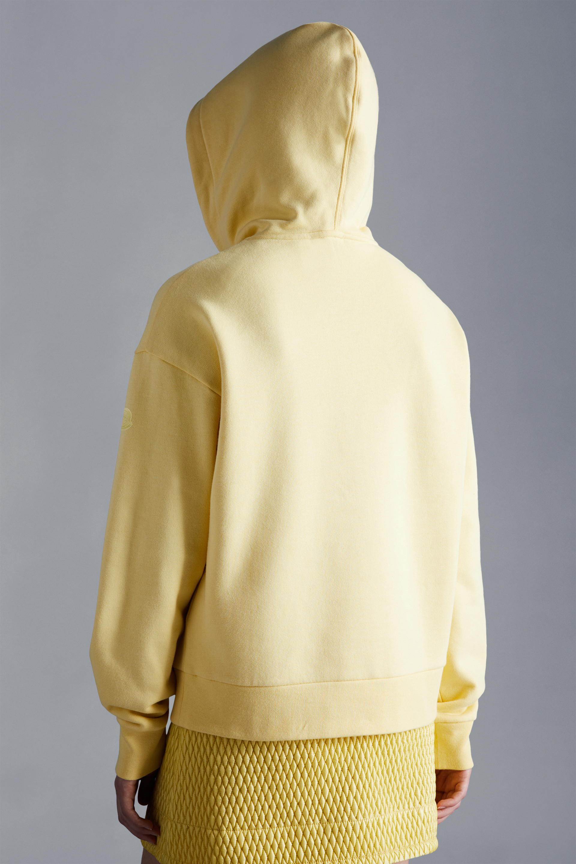 Moncler Logo-print Hoodie In Yellow