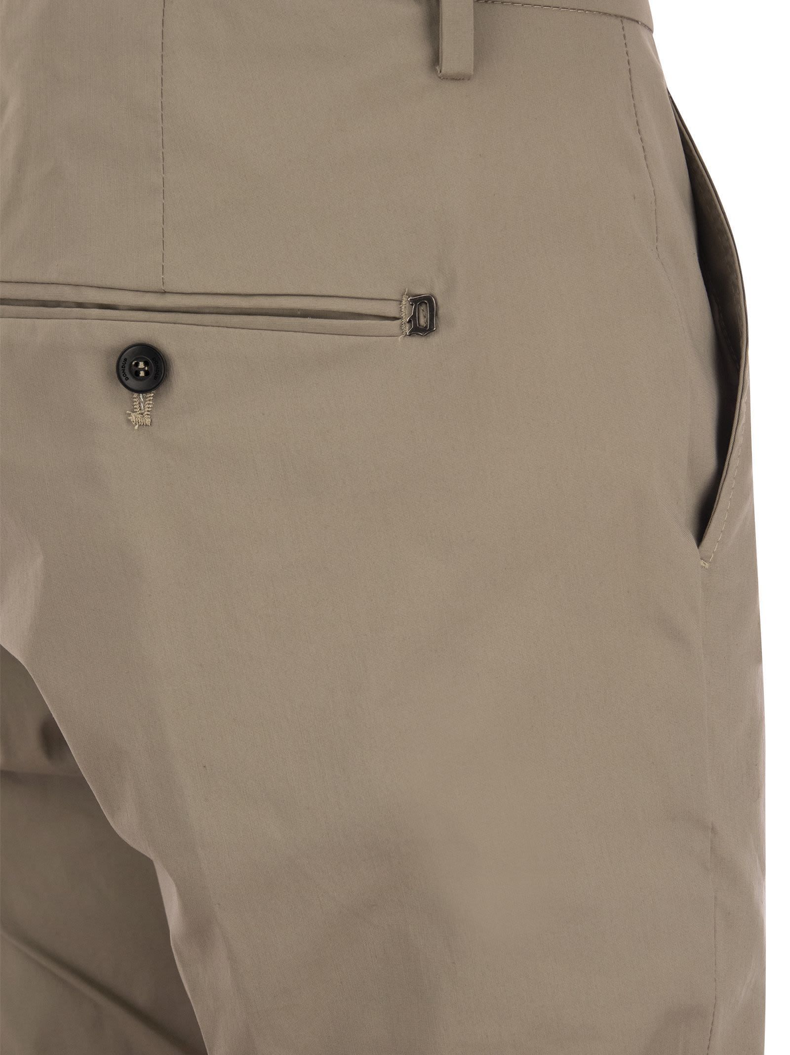 Dondup Mid-rise Straight Leg Trousers In Gray